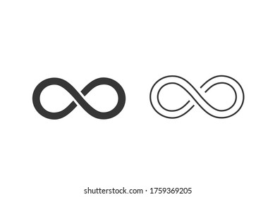Infinity Line Icon Set. Vector illustration