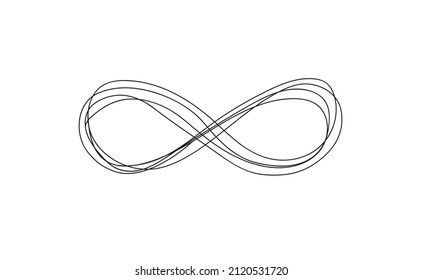 Infinity line isolated on white background. Infinity sign hand drawn. Eternal, limitless. vector illustration.