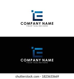Infinity Line Letter Initial E Logo Design Template