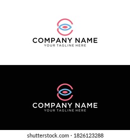 Infinity Line Letter Initial E Logo Design Template