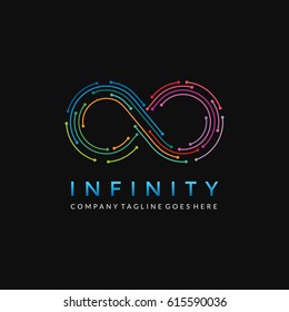 Infinity Line Logo / Colorful Infinite Line Vector