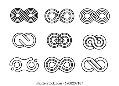 infinity line logo variation vector design 