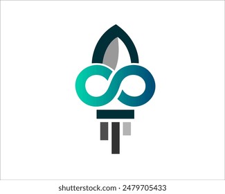 Infinity Line Rocket Logo Design Vorlage Illustration Inspiration