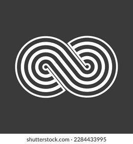 Infinity line sign, abstract geometric poster, vector linear, outline template. Eternity flat contour logo
