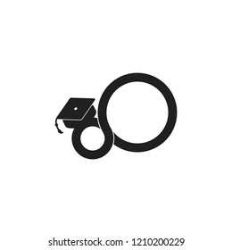 infinity lines learning graduate cap logo vector