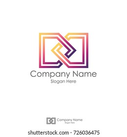 infinity link square ribbon logo. minimal design concept symbol. infinity initial letter DD.  vector illustration.