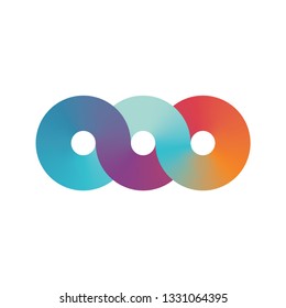 Infinity Logo With 3 Circles In Gradient Colors -vector