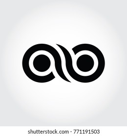 infinity logo, 8 number, abstract design icon, sign, symbol made with lines and circle.