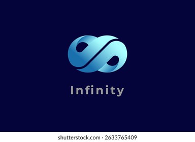 Infinity Logo, Abstract Letter D and P forming Infinity icon, suitable for technology brand and company logo design, vector illustration