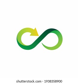 infinity logo with arrow concept