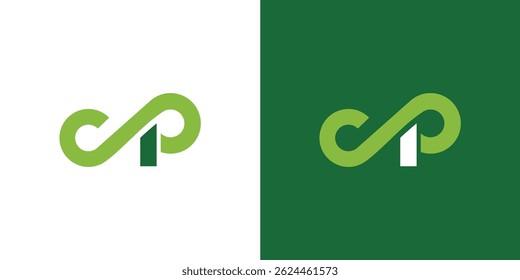 El logotipo infinito CP moderno y natural