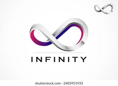 Infinity Logo Design, 3d style infinity logo design inspiration, usable for brand and technology logo, vector illustration