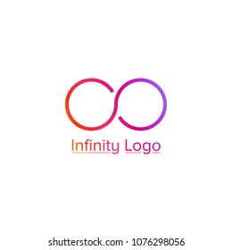 Infinity logo design in bright colorful modern design isolated on white background. Elegant logo illustration.