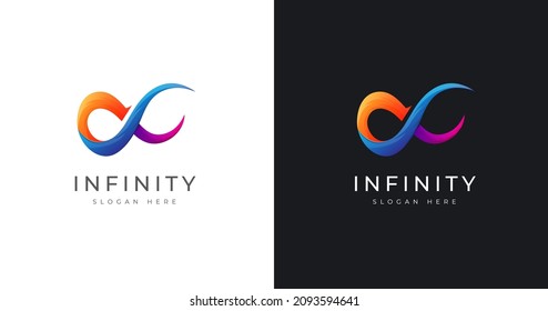 Plantilla de concepto colorido de diseño de logotipo infinito
