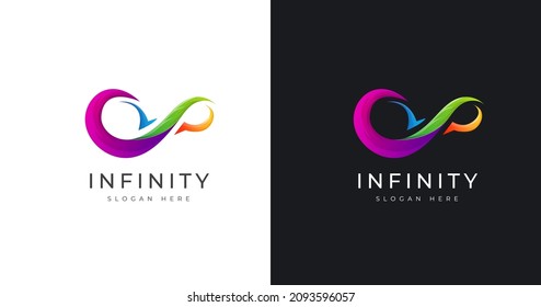 Infinity logo design colorful concept template