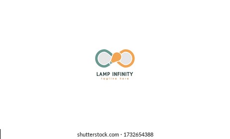 Infinity logo design combined with lights. vector