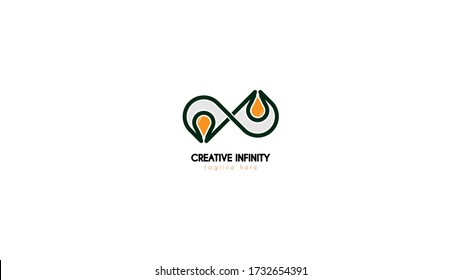 Diseño de logotipo infinito combinado con luces. vector