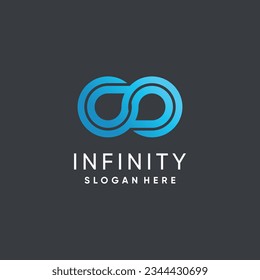 Diseño de logotipo infinito con idea creativa