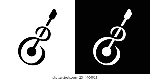 infinity logo design element combined with guitar and made in abstract style