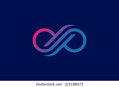 Infinity logo design, letter D and P with infinity combination, usable for technology, brand and company logos, vector illustration