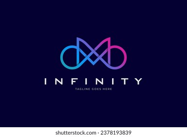 Diseño del logotipo infinito. letra M con combinación infinita. utilizable para tecnología y logotipos de la empresa. ilustración vectorial