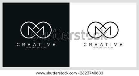 Infinity Logo design, letter M with infinity icon combination.
