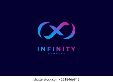 Infinity Logo Design, letter X with infinity combination, usable for technology and company logos, vector illustration