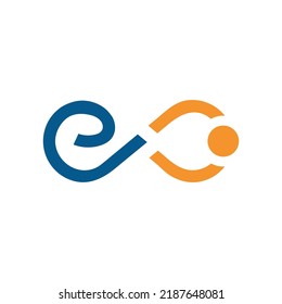 Infinity Logo Design Made of Letter E and Human Silhouette