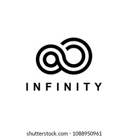 infinity logo design, simple design isolated white background