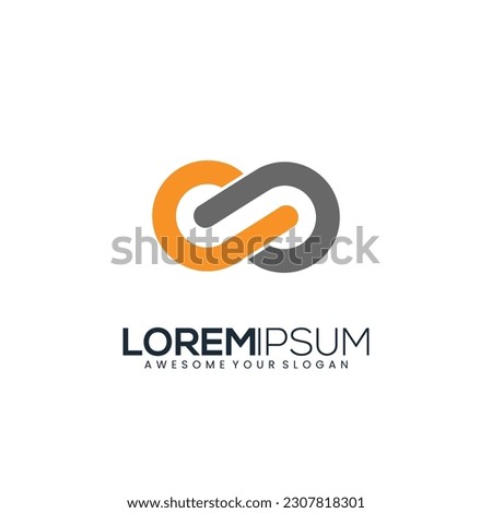 Infinity Logo Design Template. Abstract Initial Letter Infinity  Connecting People Logo. Colorful Geometric Shape isolated on White Background. Flat Vector Logo Design Template Element.