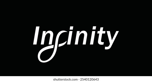 Infinity logo design, with Infinity typography text icon vector illustration