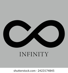 Infinity Logo designs template. Black infinity symbol icon. Simple flat vector design element. Vector illustration. Eps file 169.