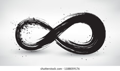 Infinity logo design.Vector grunge infinity symbol.