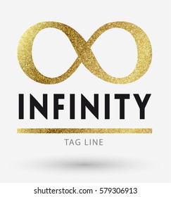 infinity logo in golden