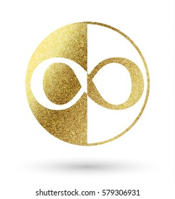 infinity logo in golden