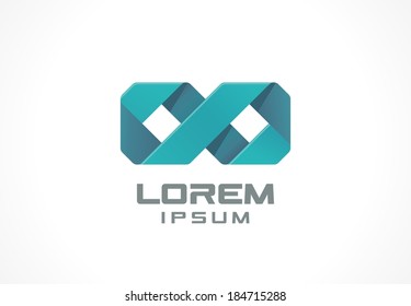 Infinity logo. Icon design element. Abstract idea for business company.  Finance, communication, technology, medical concepts.  logotypes for corporate identity template. Flat illustration Vector