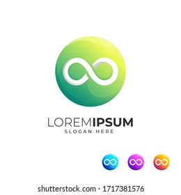Icon-Vorlage für unendliche Logos, 4 Farboptionen, Vektorillustration-Datei eps10, Text ist leicht zu bearbeiten oder zu entfernen