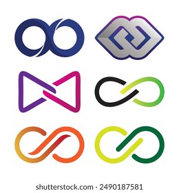 Infinity logo icon vector design template elements - set of abstract symbols