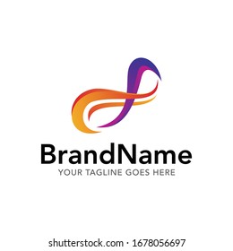 infinity logo icon vector template with gradient color collection 