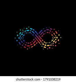 Infinity-Logo - Unendliches Pixel-Symbol - Farbloser Symbol-Vektorgrafik