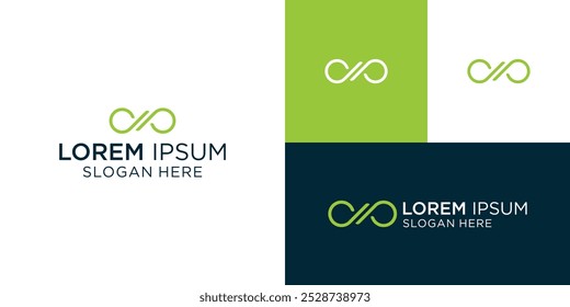 The infinity logo and initials D and P