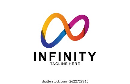 Infinity-Logo einzeln auf weißem Hintergrund. 