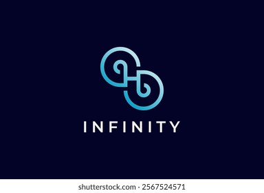 Infinity Logo, Letter H with Infinity combination, suitable for technology brand and company logo design, vector illustration