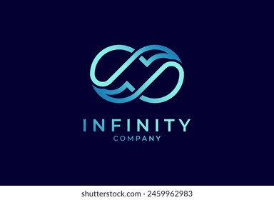 Infinity Logo, Letter N with Infinity combination, suitable for technology, brand and company logo design, vector illustration.eps