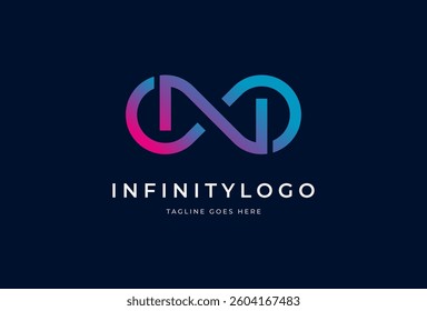 Infinity Logo, Letter N with Infinity combination, suitable for technology, brand and company logo design, vector illustration