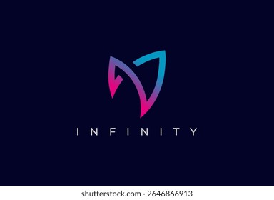 Infinity Logo, Letter N with Infinity combination, suitable for technology and company logo design, vector illustration