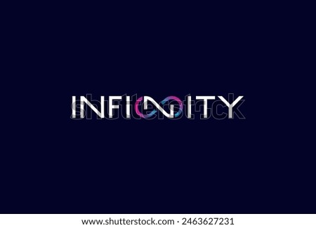 Infinity Logo, letter N with infinity icon combination in infinity typography, vector illustration