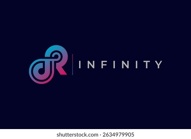 Infinity Logo, Letter R with Infinity combination, suitable for technology brand and company logo design, vector illustration