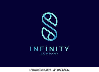 Infinity Logo, Letter S with Infinity combination, suitable for technology brand and company logo design, vector illustration