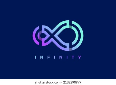 Infinity Logo. letter X with infinity icon combination. suitable for technology, brand and company logo, vector illustration